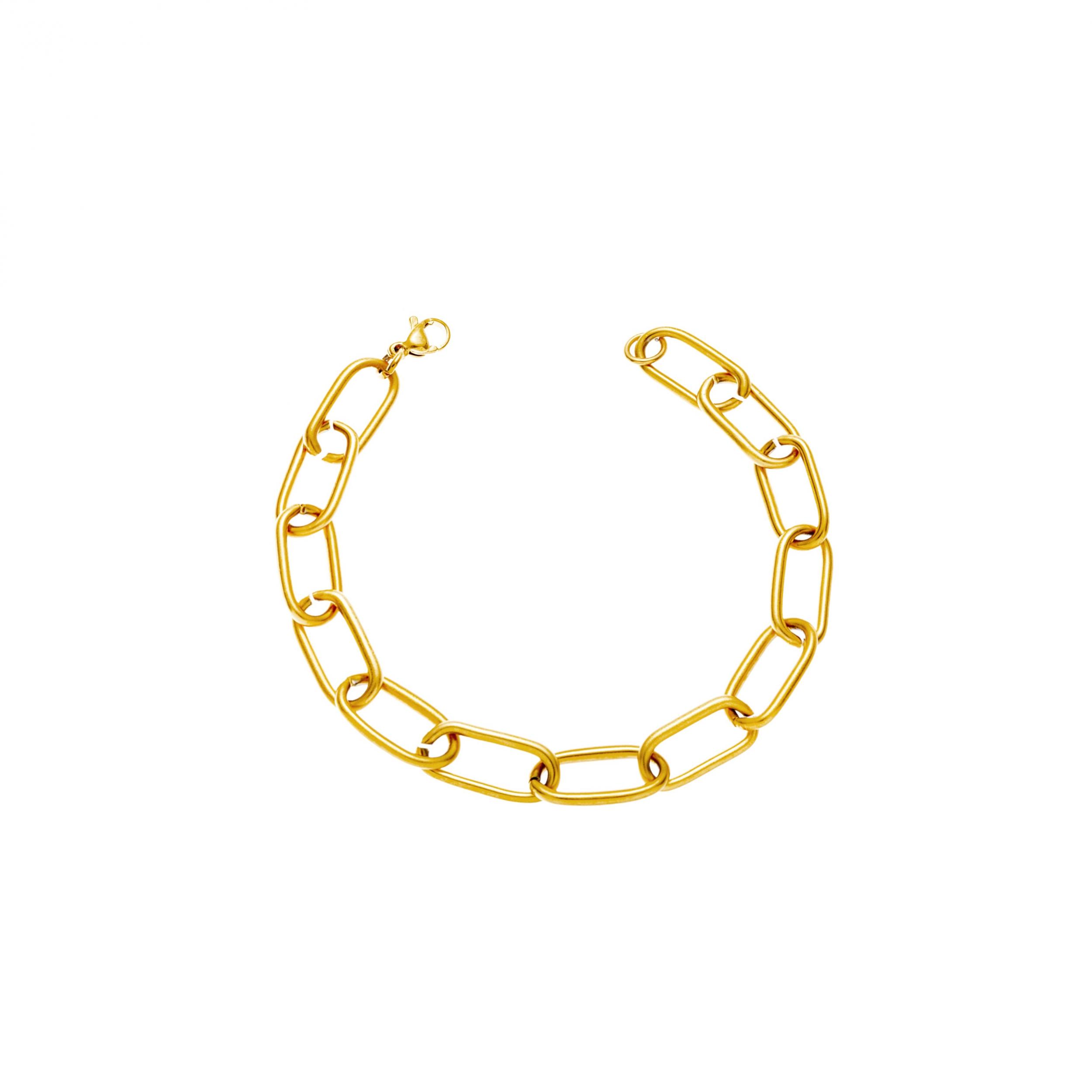 Men's Golden Paperclip Bracelet Stainless Steel Adjustable Chain Link Closure